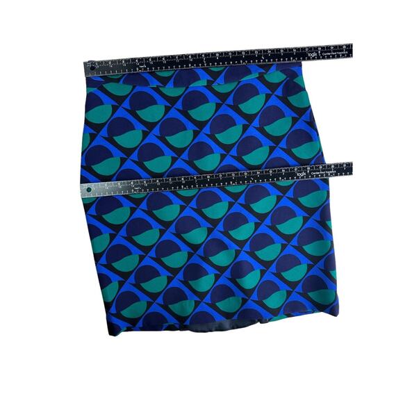 Marc by Marc Jacobs Skirt Green Blue Geometric Print Straight Skirt Size 8 NWT - Picture 6 of 7